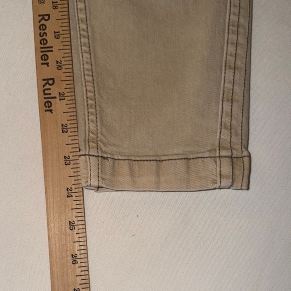 prAna Women Organic Cotton Cargo Utility Pants Khaki Tan Size 10 Tapered Cropped - Picture 9 of 10